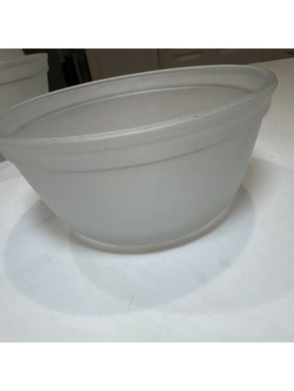 ANCHOR HOCKING Vintage Frosted Clear  Set of 3 Nesting Mixing Bowls Stacking